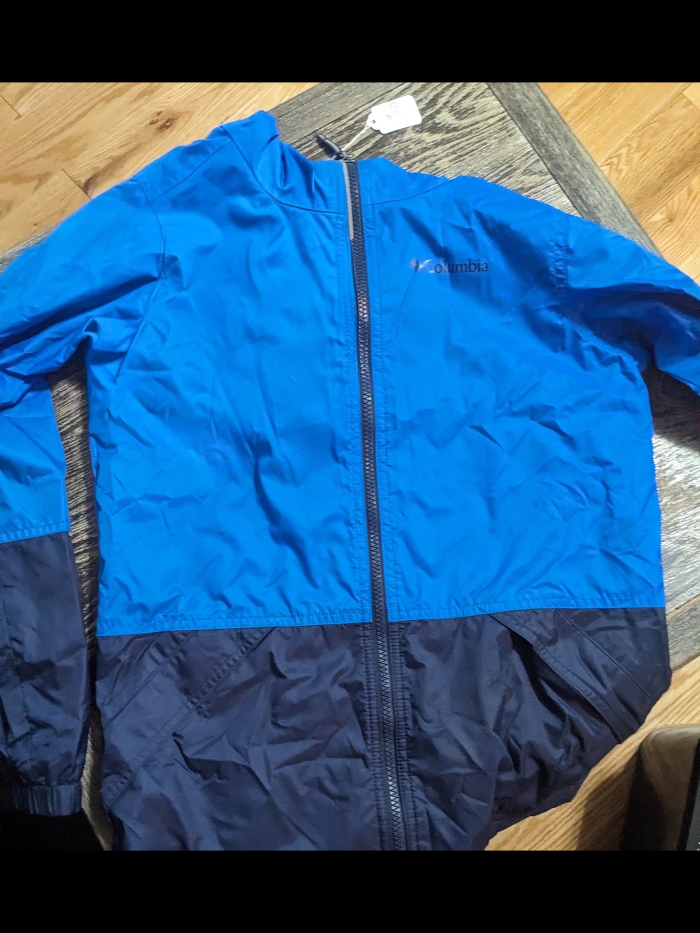Columbia Bright Blue and Navy Colorblock Windbreaker